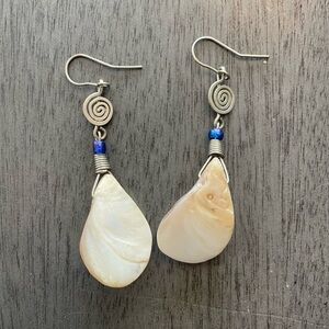 Elegant Cream Shell Earrings